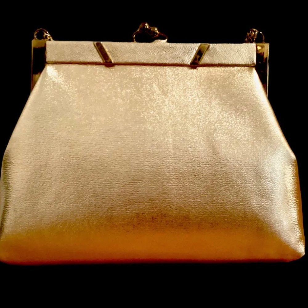 Vintage Harry Levine HL  Shimmering Gold Evening Bag Purse